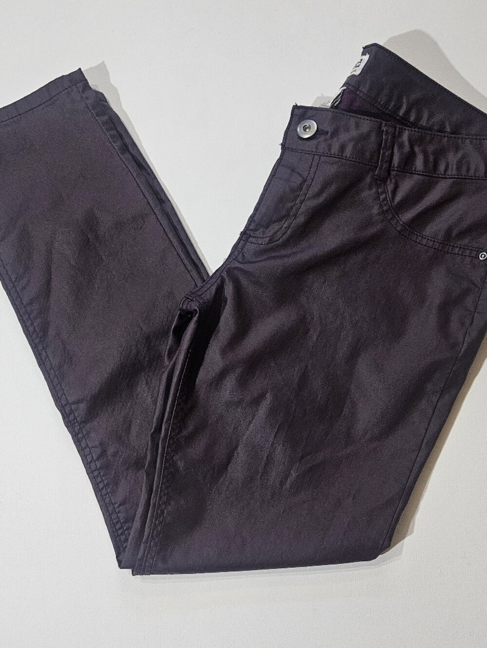 Mudd Faux Leather Pants Womens Size 7 Burgundy Skinny Y2K Retro Style
